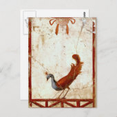 ピーコックオンフレスコ古代ローマアンティーク絵画ズ ポストカード (正面/裏面)