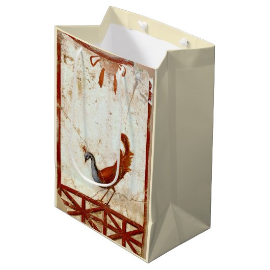 ピーコックオンフレスコ古代ローマアンティーク絵画ズ ミディアムペーパーバッグ (正面アングル)