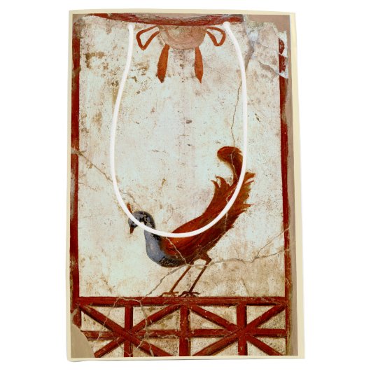 ピーコックオンフレスコ古代ローマアンティーク絵画ズ ミディアムペーパーバッグ (正面)