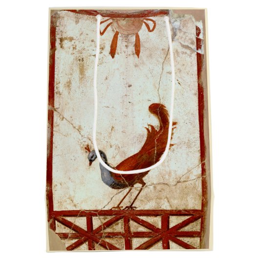 ピーコックオンフレスコ古代ローマアンティーク絵画ズ ミディアムペーパーバッグ (裏面)