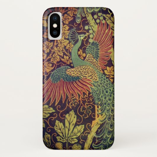 ピーコックオークビクトリアンリーフジャカードブラウンティール(緑がかった色) Case-Mate iPhoneケース (裏面)