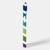 ピーコックカラーのシェブロンのパターカスタムンのモノグラム Case-Mate iPhoneケース (裏面 / 右)