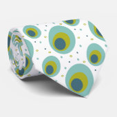 ピーコックカラーターコイズブルーグリーンミッドセンチュリー ネクタイ (ロール)