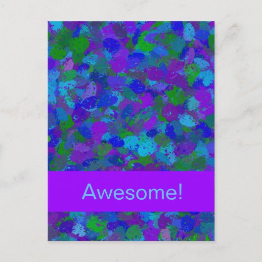 ピーコックカラー(ばちゃばちゃ)跳ねる ポストカード (正面)