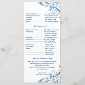 ピーコックガーデンインブルーアンドホワイト結婚式 プログラム (裏面)