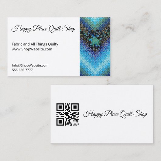 ピーコックキルト完全にカスタマイズ可能なBizカード 名刺 (正面/裏面)