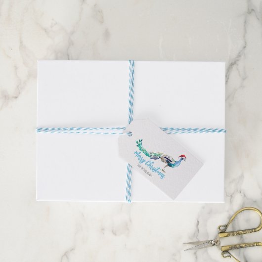 ピーコッククリスマスギフトラベル パーソナライズされた ギフトタグ