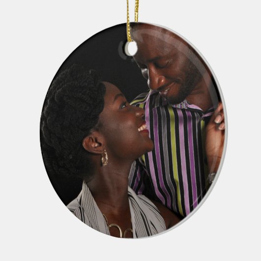 ピーコッククリスマスフォトオーナメントファミリーカップル セラミックオーナメント (左)