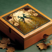 ピーコッククリムトウォールデコープレッション主義者アールヌーボー タイル