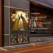 ピーコッククリムト金ゴールドグリーンウォールデコールアールヌーボー タイル