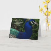 ピーコッククローズアップ誕生日 カード (黄色い花)