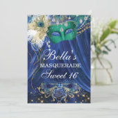 ピーコックグラムマスカレードバースデーパーティ招待状 招待状 (スタンド正面)