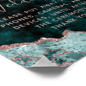 ピーコックグリーンアゲート結婚のプラグが抜けた歓迎サイン ポスター (角)