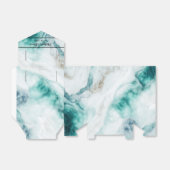 ピーコックグリーンエレガントマーブル結婚式の引き出物ボックス フェイバーボックス (折り畳みなし)