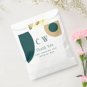 ピーコックグリーン結婚金ゴールドの感謝のギフトグッズ フェイバーバッグ (封をした状態)