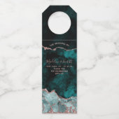 ピーコックグリーン&バラ金ゴールドアゲート結婚ズありがとう ボトルネックタグ (正面)