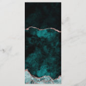 ピーコックグリーン ローズゴールド アゲート マーブル 結婚式 メニュー (裏面)