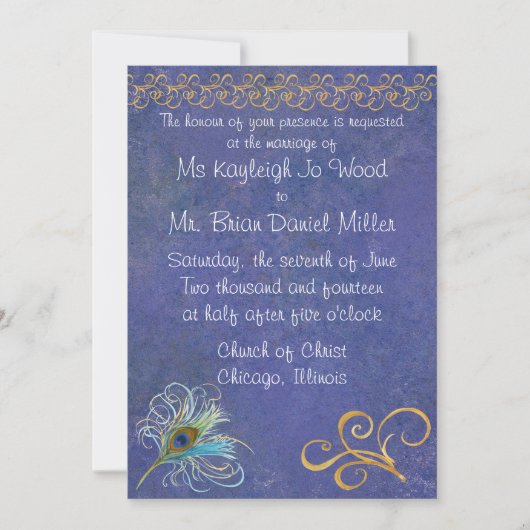 ピーコックグローリー結婚式招待状 招待状 (正面)