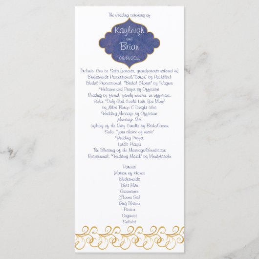 ピーコックグローリー結婚式 プログラム (正面)