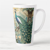 ピーコックゴールデンティール（緑がかった色）フローラジャングル カフェラテマグ (右)