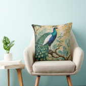 ピーコックゴールデンティール（緑がかった色）フローラジャングル クッション (椅子)