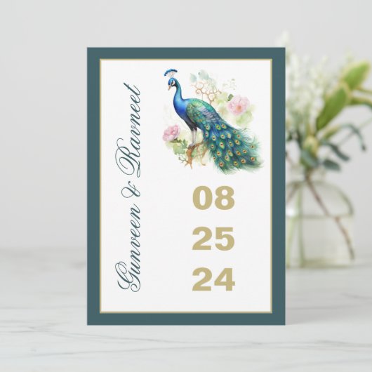 ピーコックサザデイトピーコック結婚式招待状 招待状 (スタンド正面)