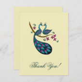 ピーコックサンキューカード-アイボリー サンキューカード (正面/裏面)