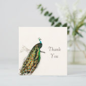 ピーコックサンキューヴィンテージアートイラストレーションカード サンキューカード (スタンド正面)