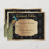 ピーコックシャンパンデザートキャンディビュッフェテーブルサイン ポストカード (正面/裏面)