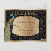 ピーコックシャンパンデザートキャンディビュッフェテーブルサイン ポストカード (裏面)