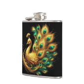 ピーコックショーケーシンググリーンと黄色の羽毛 フラスク (左)