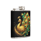 ピーコックショーケーシンググリーンと黄色の羽毛 フラスク (右)