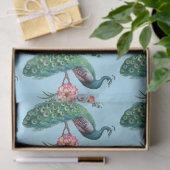 ピーコックシリーズデザイン4ブルーティッシュペーパー 薄葉紙 (ギフト)