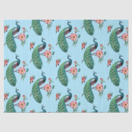 ピーコックシリーズデザイン4ブルーティッシュペーパー 薄葉紙