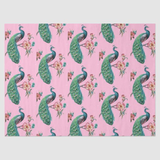 ピーコックシリーズデザイン4 PinkTisy紙 薄葉紙 (正面)