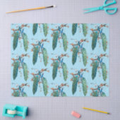 ピーコックシリーズデザイン6ブルーティッシュペーパー 薄葉紙 (クラフト)