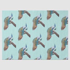 ピーコックシリーズデザイン9ブルーティッシュペーパー 薄葉紙