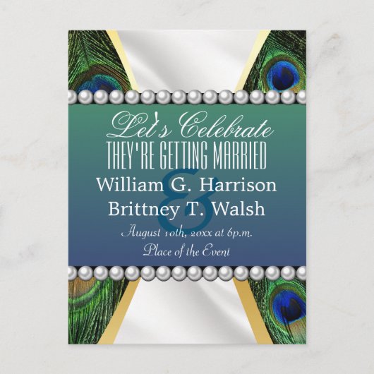 ピーコックシルバードレープ金ゴールド ポストカード (正面)