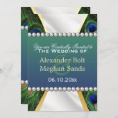 ピーコックシルバードレープ金ゴールド 招待状 (正面/裏面)