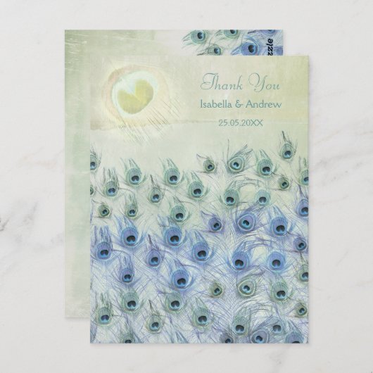 ピーコックシー結婚ファンタジーサンキューカード ポストカード (正面/裏面)