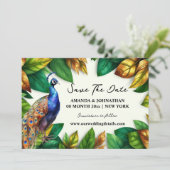 ピーコックジャングルの葉のトロピカルガーデン婚約 セーブザデート (スタンド正面)