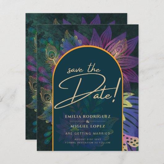 ピーコックジュエルトーングリーンブルー結婚ズ (正面/裏面)