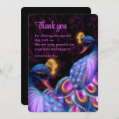 ピーコックジュエルト結婚ーンのフローラムーディパープル サンキューカード (正面/裏面)