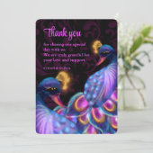 ピーコックジュエルト結婚ーンのフローラムーディパープル サンキューカード (スタンド正面)