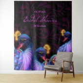 ピーコックジュエルト結婚ーンのフローラムーディパープル タペストリー (インサイチュ)
