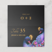 ピーコックジュエルト結婚ーンのフローラムーディパープル プレイスカード (外部開封)