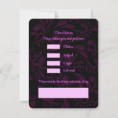 ピーコックジュエルト結婚ーンのフローラムーディパープル 出欠カード (裏面)