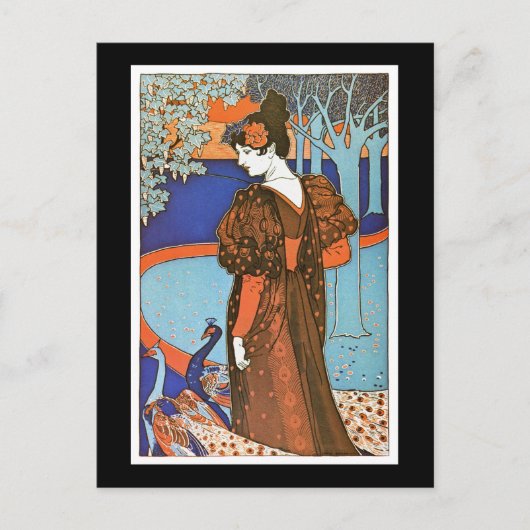 ピーコックスの女性 – Louis Rhead ポストカード (正面)