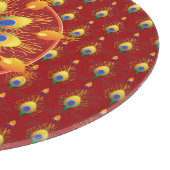 ピーコックスの羽毛ランゴリ模様 カッティングボード (角)