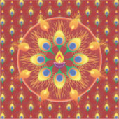 ピーコックスの羽毛ランゴリ模様 シール (正面)